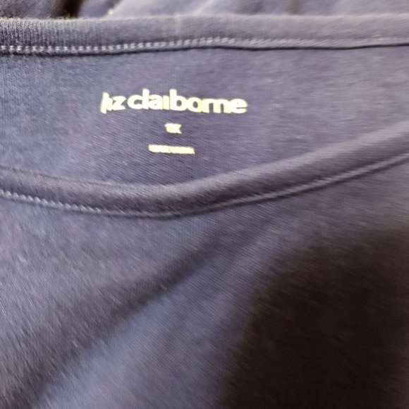 Liz Claiborne Shirt Womens 1X Long Sleeve Halloween Black Cat Holiday Plus Size - Picture 7 of 9